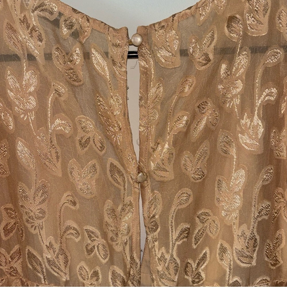 Graduation Dress Gold Floral Mini Dress Size 8 New with Tags - Picture 9 of 11